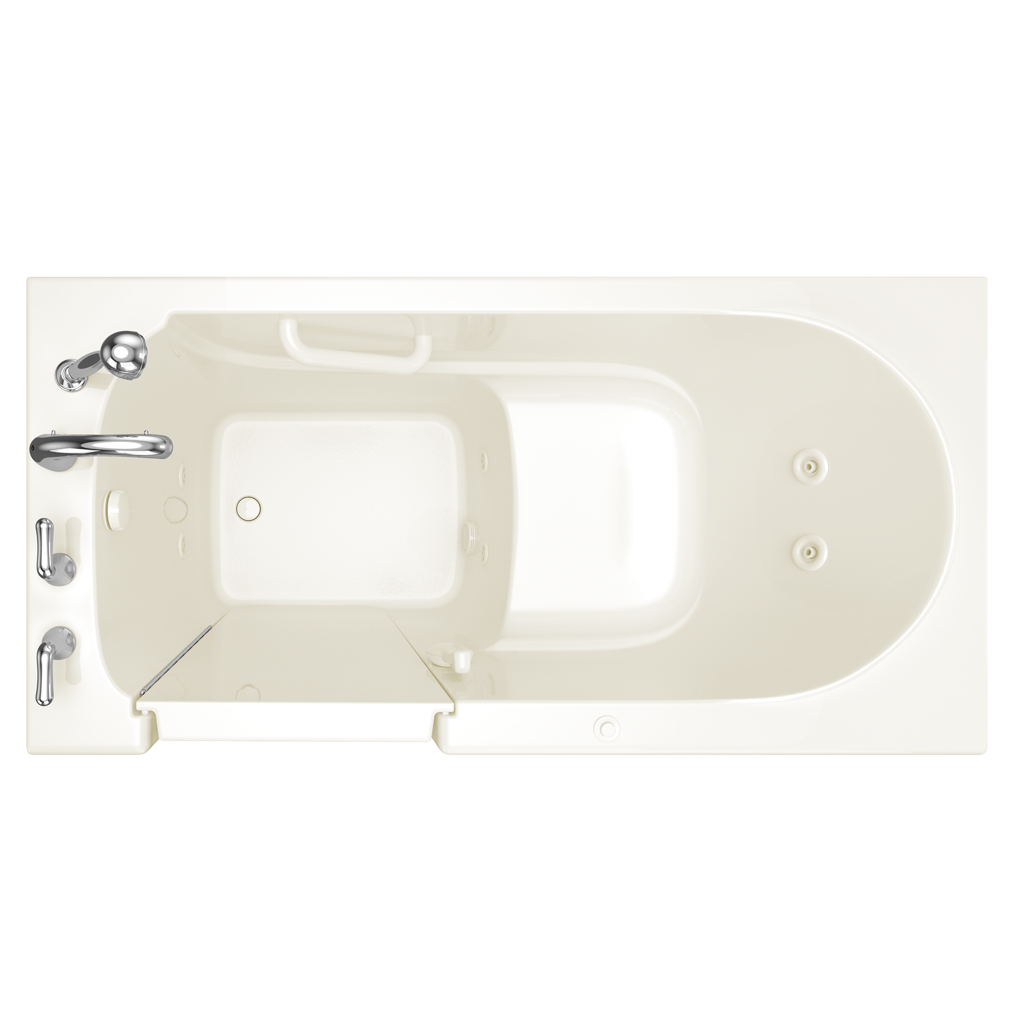 Gelcoat Entry Series 60 x 30 Inch Walk In Tub With Whirlpool System - Left Hand Drain With Faucet ST BISCUIT
